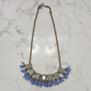 J. Crew Elegant Silver and Blue Necklace